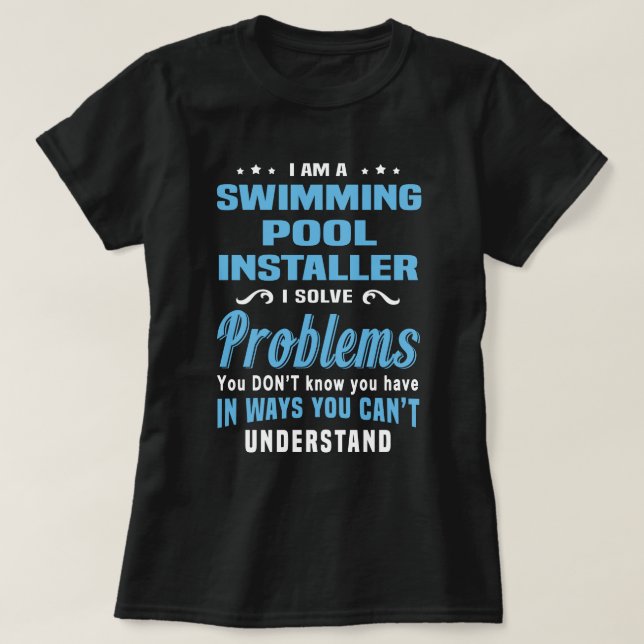 Schwimmbadinstallationsprogramm T-Shirt (Design vorne)