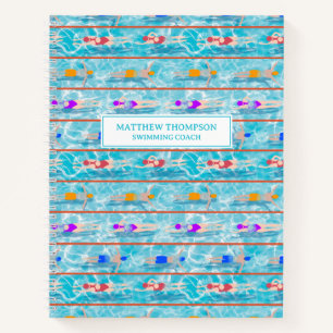 Schwimmbadschwimmbäder Team Coach Notizbuch
