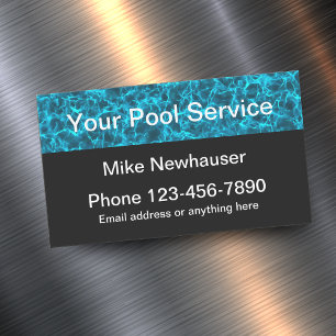 Schwimmbadservice-Magnete Magnetische Visitenkarte
