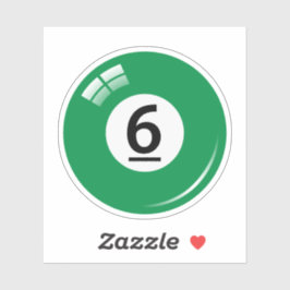 Schwimmbecken/Billardkugel Nummer sechs (6) grün Aufkleber