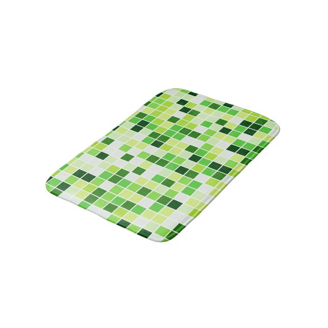 Schwimmbecken, grüne Mosaikfliesen, geometrisches  Badematte (Schrägansicht)