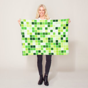 Schwimmbecken, grüne Mosaikfliesen, geometrisches  Fleecedecke