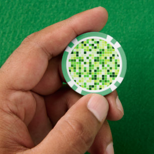 Schwimmbecken, grüne Mosaikfliesen, geometrisches  Pokerchips