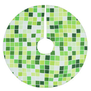 Schwimmbecken, grüne Mosaikfliesen, geometrisches  Polyester Weihnachtsbaumdecke