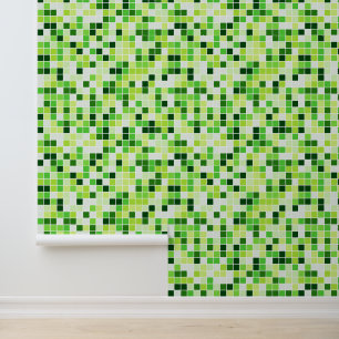 Schwimmbecken, grüne Mosaikfliesen, geometrisches  Tapete