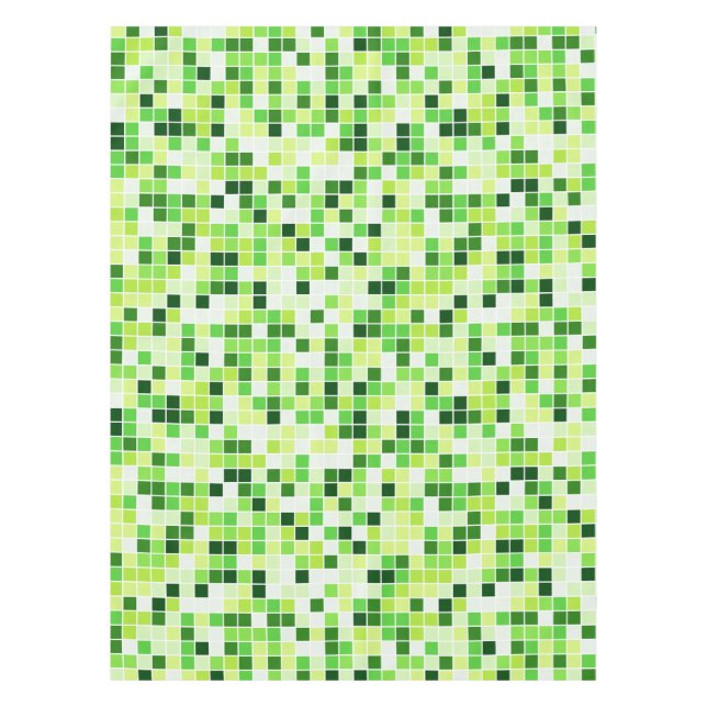 Schwimmbecken, grüne Mosaikfliesen, geometrisches  Tischdecke (Vorderseite)