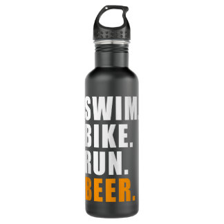 SCHWIMMBIKE RUN BIER TRIATHLETE TRIATHLON SPORT GI EDELSTAHLFLASCHE