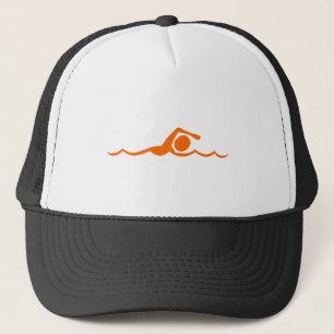 Schwimmbild: Orange Truckerkappe