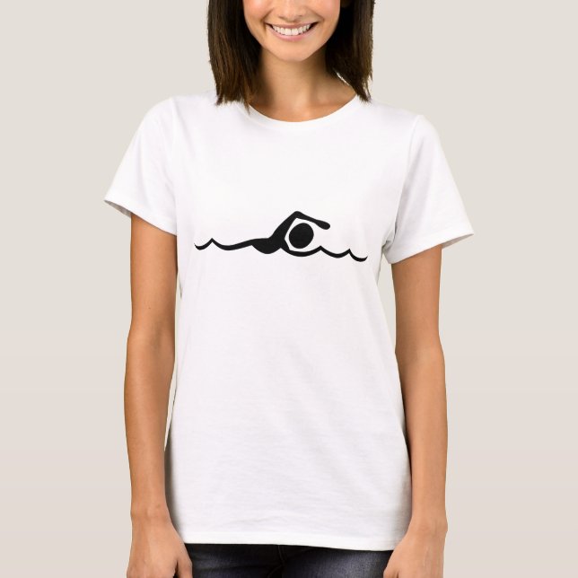 Schwimmbild: Schwarz T-Shirt (Vorderseite)