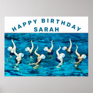 Schwimmbirthdayparty-Dekoration Poster