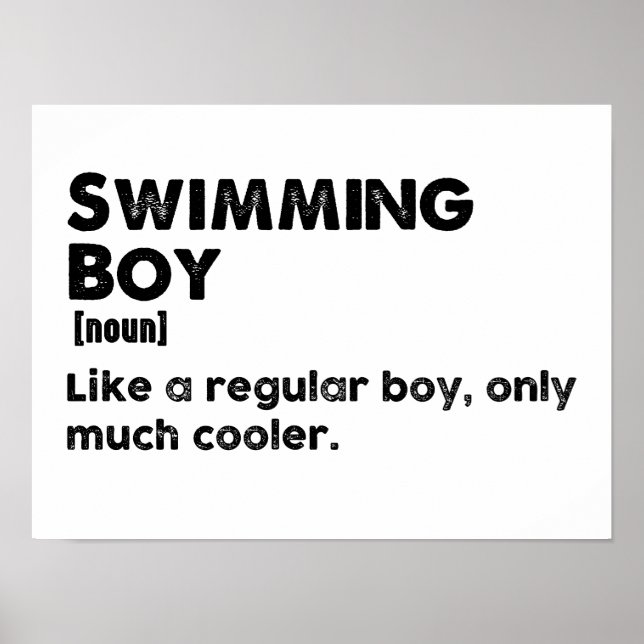 Schwimmboy Funny Definition Schwimmer Poster (Vorne)