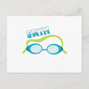 Schwimmbrille Postkarte