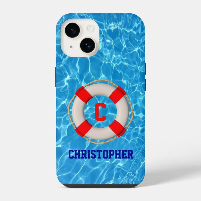 Schwimmcoach Pool-Rettungsschwimmer iPhone Hülle (Rückseite)