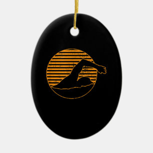 Schwimmdesign-Geschenk für Schwimmliebhaber Keramik Ornament