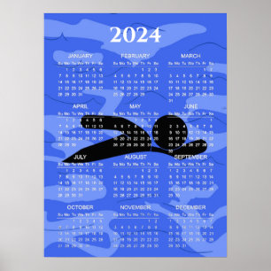Schwimmdesign-Kalenderposter 2024 Poster
