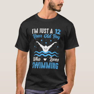 Schwimmen 12 Jahre Junge Geburtstag Weihnachten T-Shirt