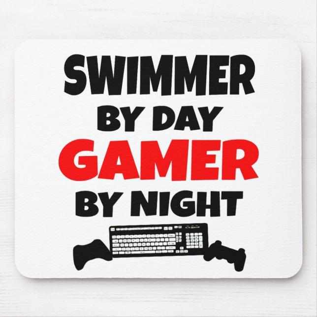 Schwimmen bei Day Gamer by Night Mousepad (Vorne)