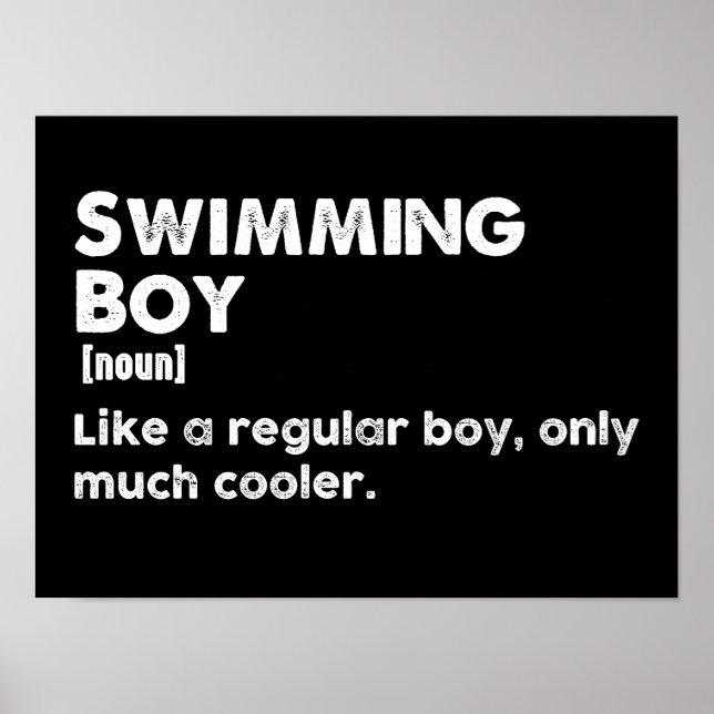 Schwimmen Boy Funny Definition Siwman Poster (Vorne)