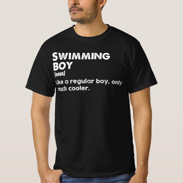 Schwimmen Boy Funny Definition Siwman T-Shirt (Vorderseite)