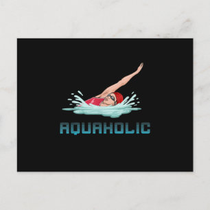 Schwimmen Cap Goggles Schwimmen Liebe Funny Swimme Ankündigungspostkarte