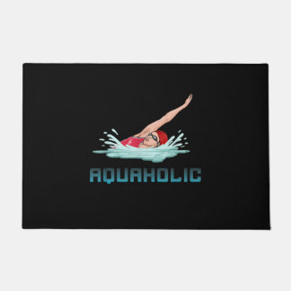 Schwimmen Cap Goggles Schwimmen Liebe Funny Swimme Fußmatte