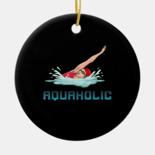 Schwimmen Cap Goggles Schwimmen Liebe Funny Swimme Keramik Ornament