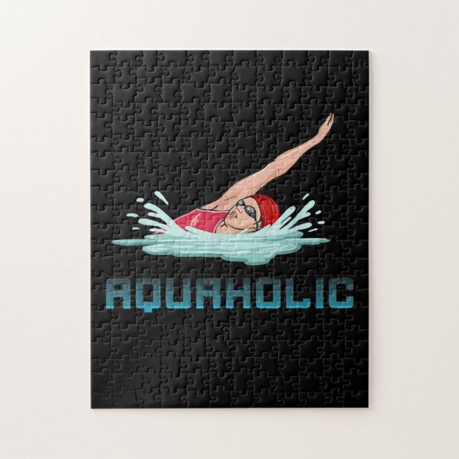 Schwimmen Cap Goggles Schwimmen Liebe Funny Swimme Puzzle (Vertikal)