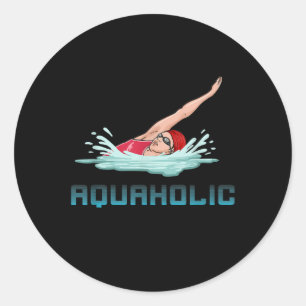 Schwimmen Cap Goggles Schwimmen Liebe Funny Swimme Runder Aufkleber