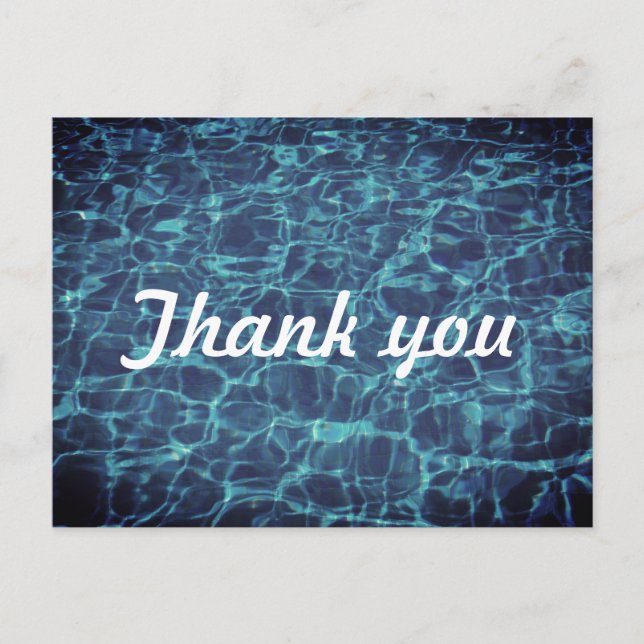 Schwimmen Danke Pool Wasser Muster Cool Postkarte (Vorderseite)