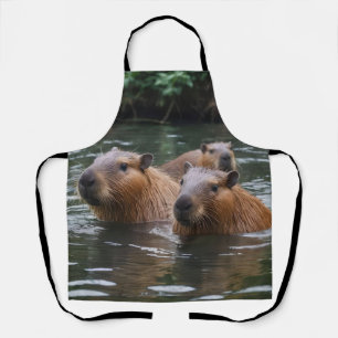Schwimmen der Capybaras im Fluss,  Schürze