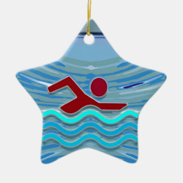 Schwimmen der keramikornament