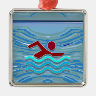 Schwimmen der silbernes ornament