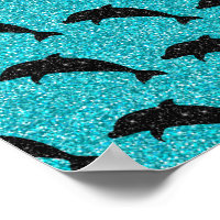 Schwimmen Dolphin Black Glitzer Ocean Animes
