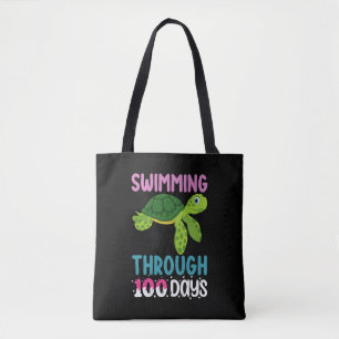 Schwimmen durch 100 Schultage Schildkröte