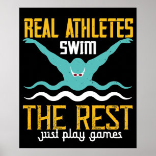 Schwimmen - echte Sportler schwimmen Poster