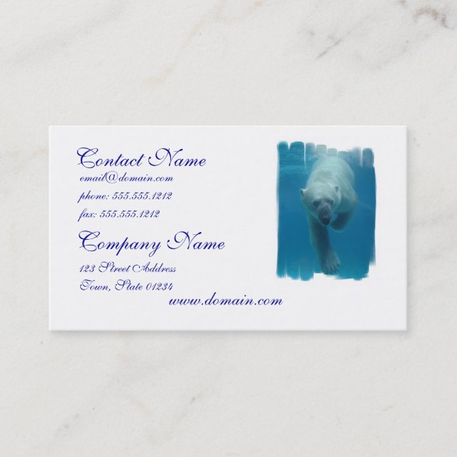 Schwimmen-Eisbär-Visitenkarte Visitenkarte (Vorderseite)
