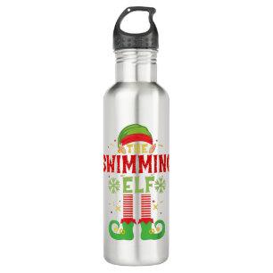 Schwimmen Elf Familie Matching Gruppe Weihnachten  Edelstahlflasche