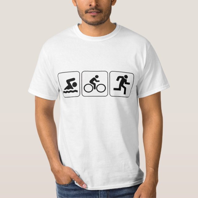 Schwimmen, Fahrrad, Lauf - Triathlon T-Shirt (Vorderseite)