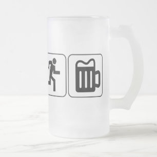 Schwimmen-Fahrrad-Laufgetränk Mattglas Bierglas