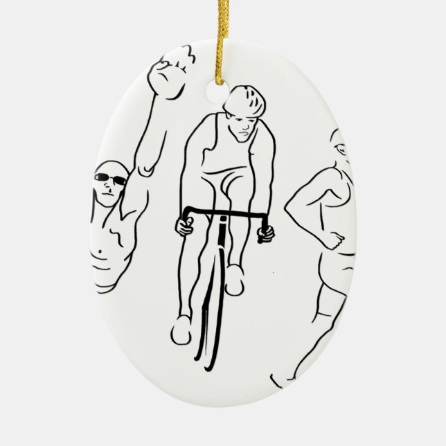 Schwimmen-Fahrrad-LaufTriathlon Keramikornament (Vorne)