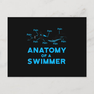 Schwimmen Fan gibt Anatomie eines Schwimmers Ankündigungspostkarte