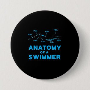 Schwimmen Fan gibt Anatomie eines Schwimmers Button