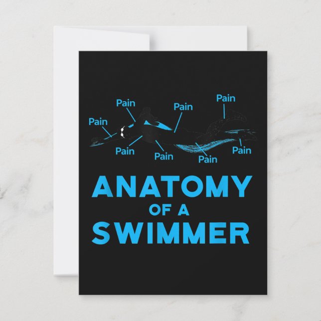 Schwimmen Fan gibt Anatomie eines Schwimmers Einladung (Vorderseite)