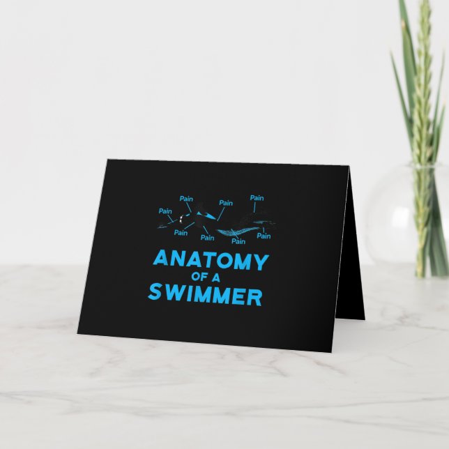 Schwimmen Fan gibt Anatomie eines Schwimmers Karte (Vorderseite)