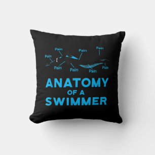 Schwimmen Fan gibt Anatomie eines Schwimmers Kissen