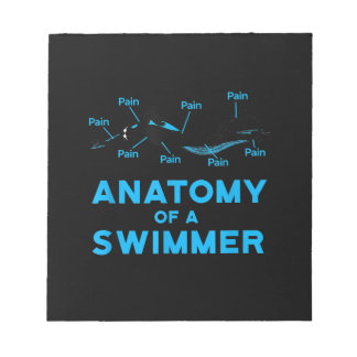 Schwimmen Fan gibt Anatomie eines Schwimmers Notizblock