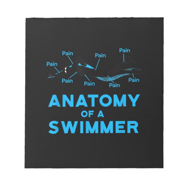 Schwimmen Fan gibt Anatomie eines Schwimmers Notizblock (Vorderseite)