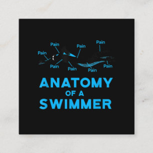 Schwimmen Fan gibt Anatomie eines Schwimmers Quadratische Visitenkarte