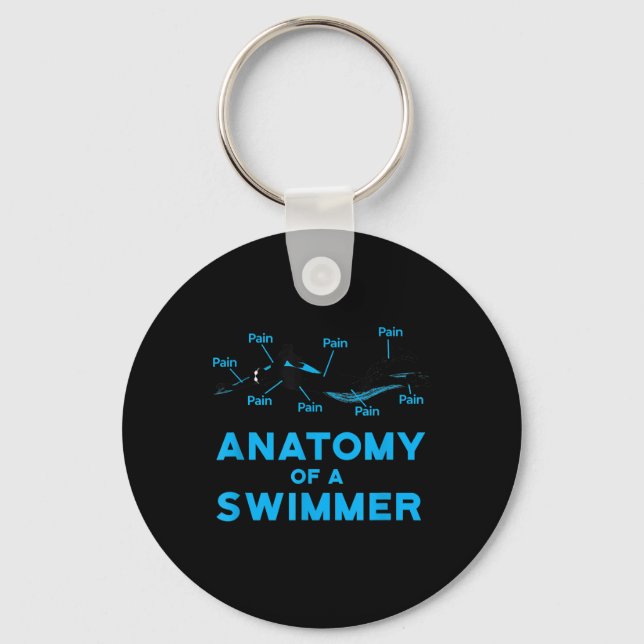 Schwimmen Fan gibt Anatomie eines Schwimmers Schlüsselanhänger (Vorderseite)