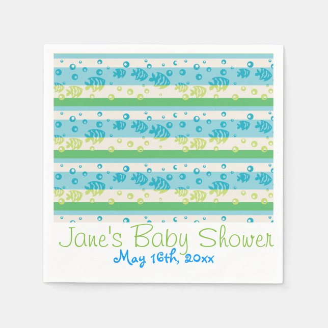 Schwimmen Fisch Baby Dusche Serviette (Vorderseite)